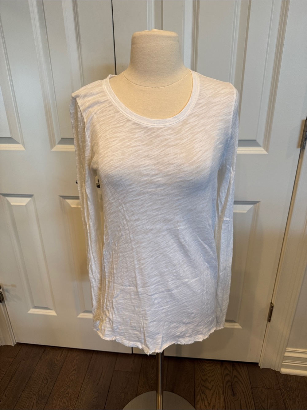 ATM Anthony Thomas Melillo White Long Sleeve Crewneck Tee